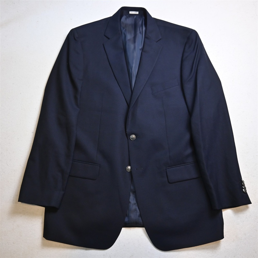 Joseph Abboud 44L Navy Blue Reda 100% Wool Heritage Soft Shoulder Mens Blazer